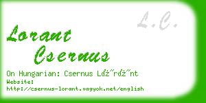 lorant csernus business card